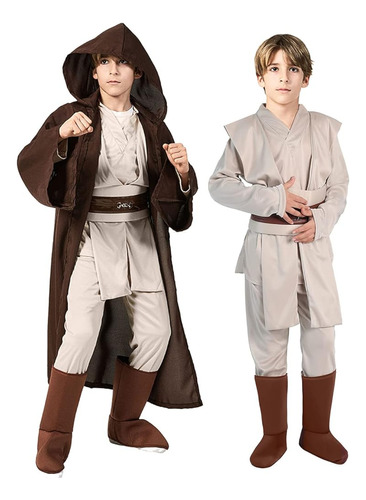 Disfraz De Jedi Para Niño Talla 12-14 Años-caqui/marrón