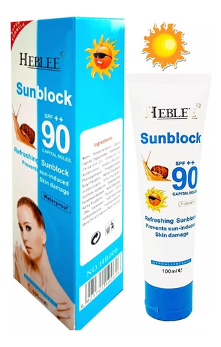 Protector Solar Spf 90 Con Baba De Caracol 12pzas