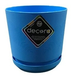Matero Redondo Azul  Con Plato 10 Cm Decora Dp C: 6010457