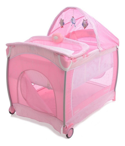 Cuna Corral Para Bebe Traveller Rosa Prinsel Cambiador Y Mosquitero