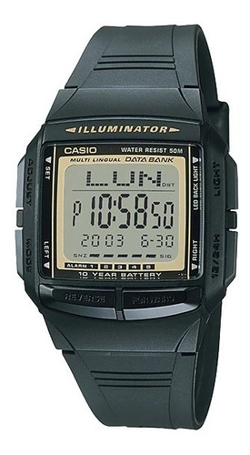 Reloj Hombre Casio Db-36 Databank Led Cronómetro 5 Alarmas