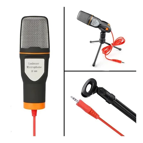 Micrófono Condensador Camara Pc Computador Celular + Trípode