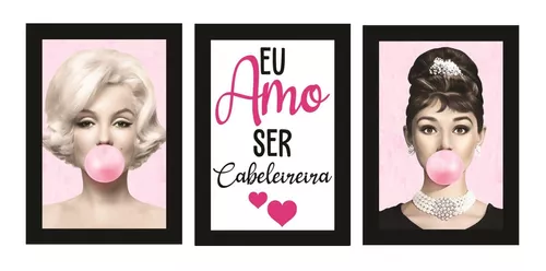 Quadros Cabeleireira Salão Beleza Decoração Frases 10 Peças