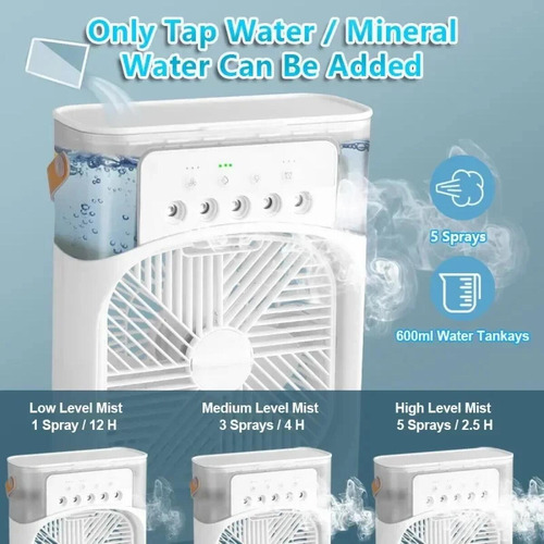 Ventilador De Ajuste De Aire Con Humidificador Portátil Con