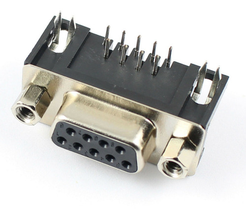 Imagen 3 de 4 de 50 Pzs Conector Db9 Hembra Para Pcb Angulo Recto
