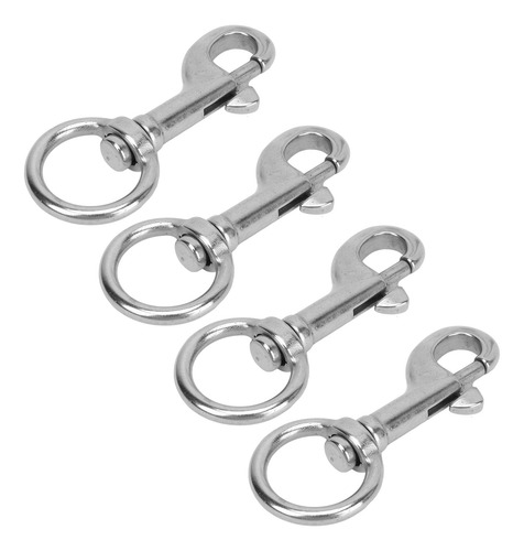 Gancho Snap Trigger, 4 Piezas, Ojo Giratorio, Acero Inoxidab