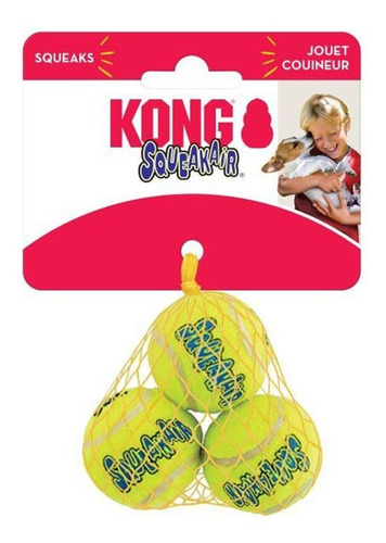 Imagen 1 de 9 de Kong Squeak Air Balls Small Juguete Pelota Perro Pack X3-