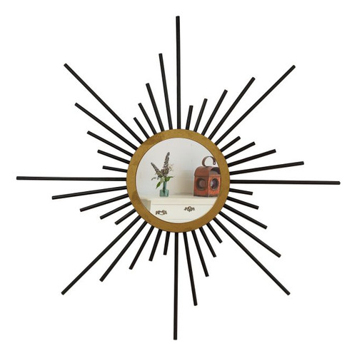 Espelho Decorativo Com Moldura Pequeno Mini Órion Preto