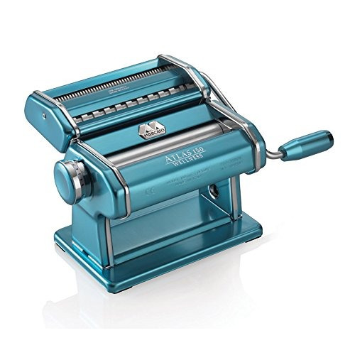 Marcato Atlas Pasta Máquina, De Acero Inoxidable, Azul Claro