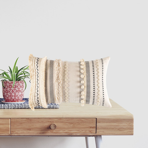 Boho Decoración Throw Borlas Almohada Cubierta Hecha A Mano