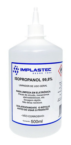 Álcool Isopropílico Isopropanol Implastec Garrafa 500ml