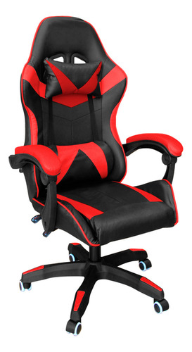 Silla Gamer Escritorio Oficina Ergonómica Reclinable Color Rojo