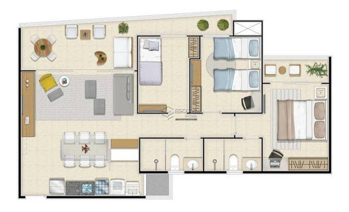 Imagem 19 de 30 de Apartamento Com 3 Quartos À Venda, 80 M², Área De Lazer, 2 Vagas, Financia - Cambeba - Fortaleza/ce - Ap0277