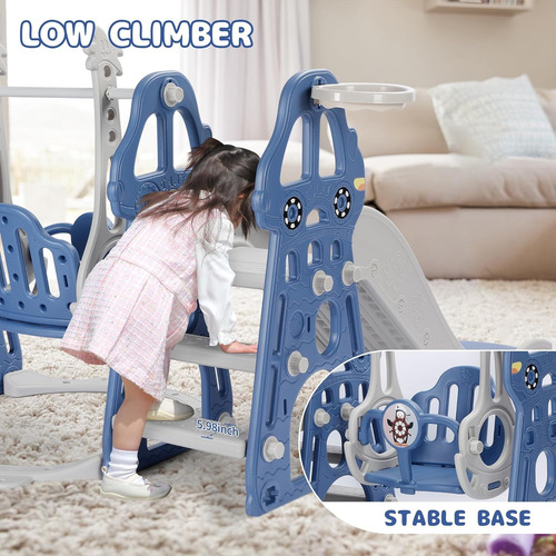 Conjunto De Playground Rengue 4 Em 1 Kids Slide And Swing De