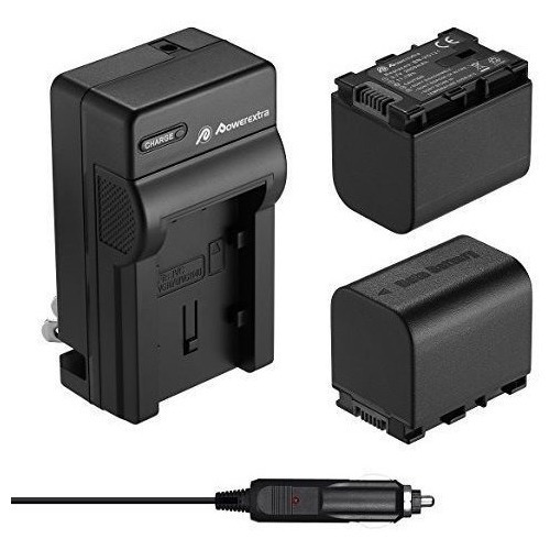 Bateria Y Cargador Powerextra 2 Pack Para Jvc Bn-vg121, Bn-v