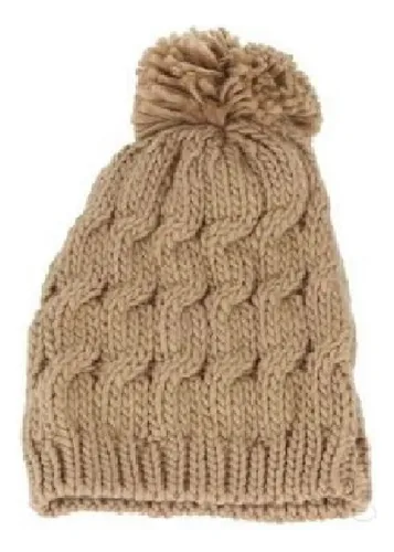 Gorro De Invierno Tejido Con Pompón Unisex - Carpinshop Beige Único