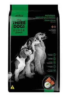 Three Dogs Adulto Super Premium Carne 15 Kg