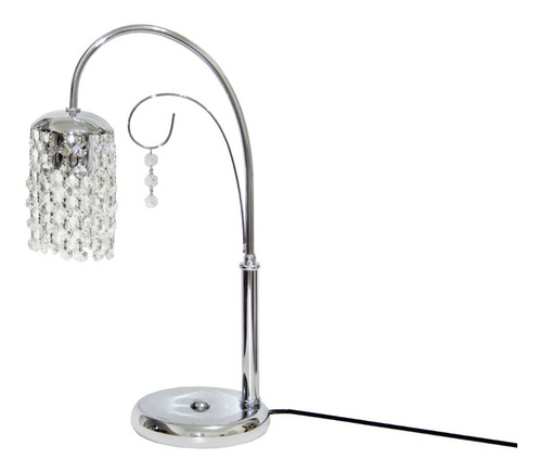 Imagen 5 de 10 de Lampara De Mesa Velador Color Cromo Cristal Cairel Cuotas