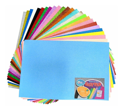 10 Unidades Folha De Eva Glitter 40 Cm X 60 Cm X 1,8mm - Top