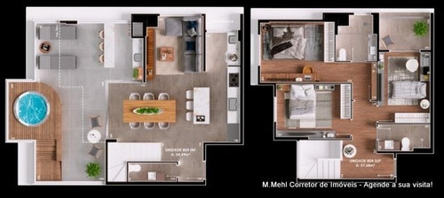 Imagem 19 de 26 de Cobertura Com 3 Dormitórios À Venda Com 170.78m² Por R$ 1.456.000,00 No Bairro Boa Vista - Curitiba / Pr - M2bv-nhrc1