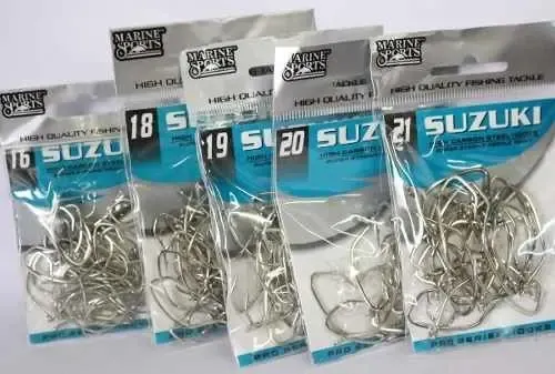 Anzol Suzuki Nº 22 Aço Carbono Marine Sports Kit 25 Peças