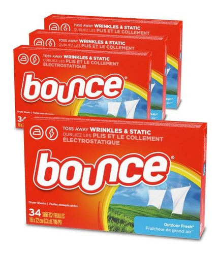 Bounce Toallas Suavizantes Antiestática 4 X 34 Unid