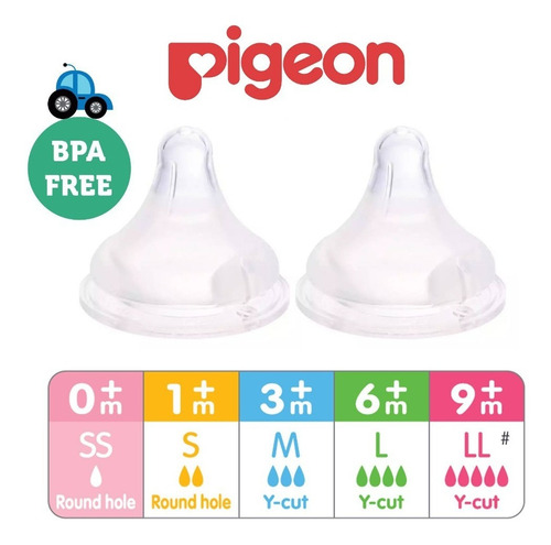 Pigeon Tetina Chupete Repuest/ Softouch Talla S (1+m) 2 Und