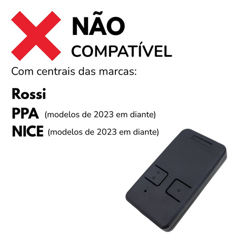 Controle Remoto De Portão Eletrônico Automatizador 2 Botões Cor Preto