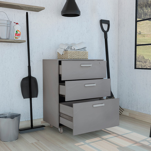 Cajonera Armable Excelsior Drawer Based Cabinet Con Ruedas Color Gris