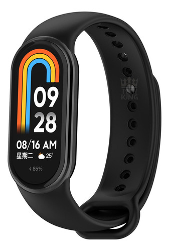 Pulsera de silicona con cierre de metal para Xiaomi Mi Band 8 - Color negro