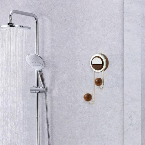Gancho De Ventosa Para Baño, Sin Perforaciones, Marrón