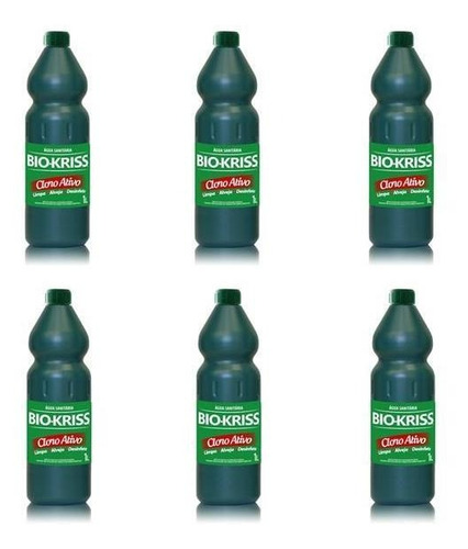 Kit Água Sanitária Bio Kriss 1 Litro - 6 Unidades