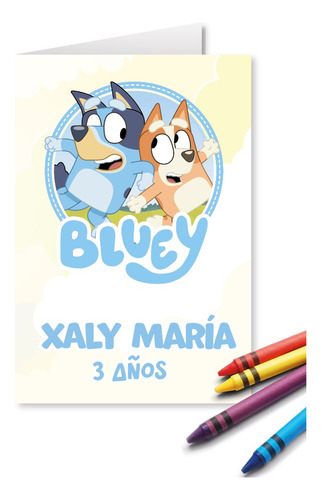 Libro Para Colorear Bluey Personalizado 25 Pz