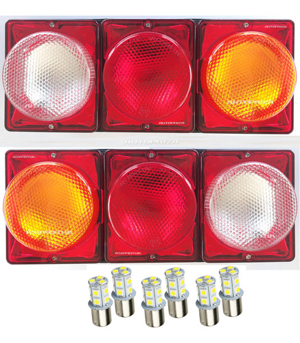 Juego Faros Traseros Triple Tricolor Universal, Lamparas Led