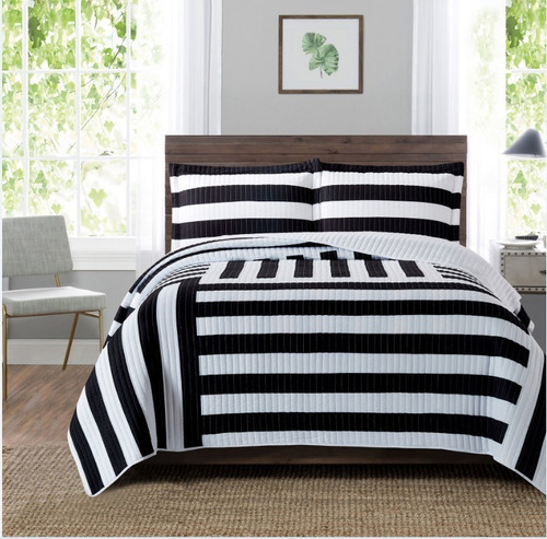 Imagen 5 de 5 de Cubrecama Quilt Cover Reversible +fundas Twin Barcelona D2