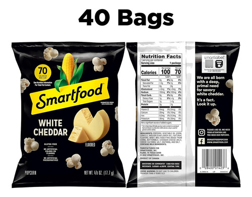 Palomitas De Maíz Smartfood, Queso Cheddar Blanco, 0.625 Onz