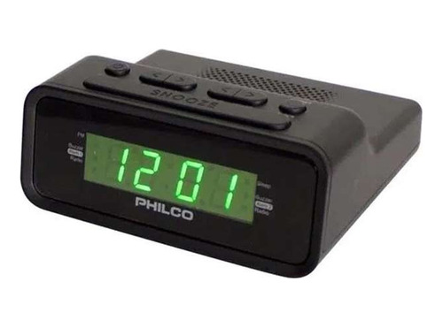 Radio Reloj Despertador Philco Fm Alarma Dual Negro