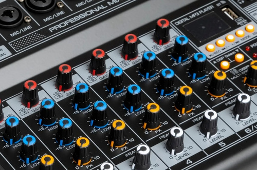 Imagen 4 de 6 de Consola Mixer Parquer 6 Canales Efectos Usb Phantom