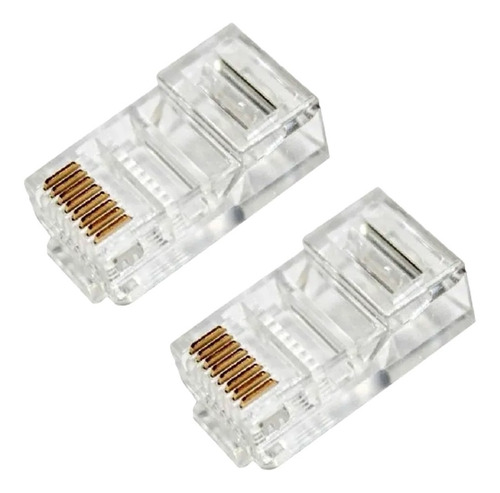 Imagen 2 de 3 de Fichas Plug 2 Rj45 Cat6 P/ Red Reforza Excel. Calidad!!