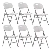 Comprar Set X6 Sillas Plegables Mtl Comedor Oficina Catering Eventos Reforzadas Apilables Compactas Portátiles Prácticas Resistentes Duraderas Livianas Fácil Guardado Uso Interior Exterior