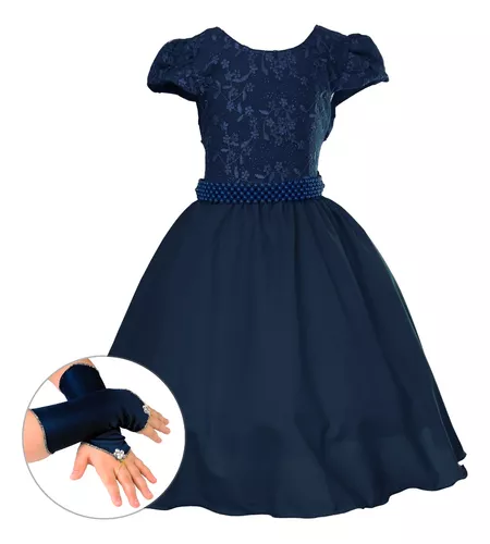 Vestido Princesinha Sofia Infantil Luxo Formatura E Luvas