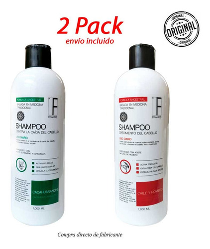 Combo 2 Shampoos Cacahuananche Y Romero + Chile Y Romero