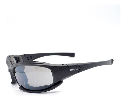 Gafas deportivas Daisy X7, lentes tácticas para motocicletas, montura negra, lente gris oscuro