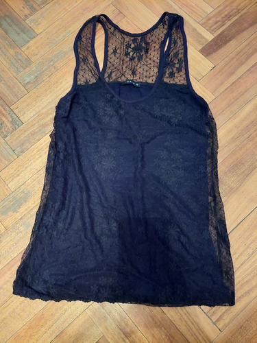 Top Sicala Mujer Encaje Negro Talle S