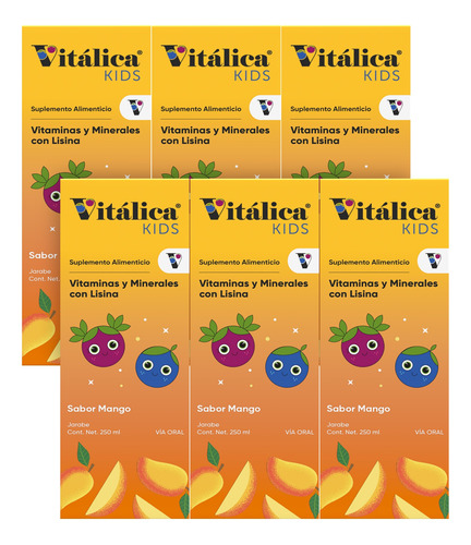 Vitalica Kids Suplemento Alimenticio Jarabe 250ml (6 Piezas)