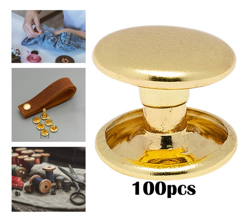 100 Piezas De Latón Puro Tornillo Remaches Bolsa 6x4mm