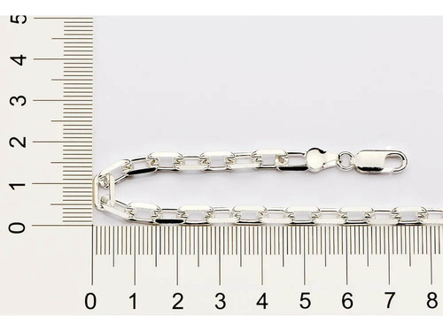 Pulseiras Masculina Rommanel Prata 925 Corrente Elo Cadeado