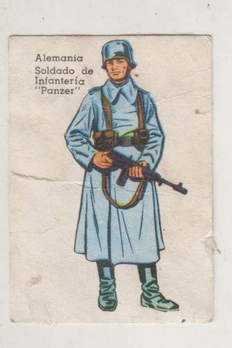 1969 Tarjeta Soldado Aleman Infanteria Panzer Unica Uruguay 