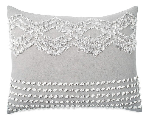 Peri Home - Funda Corta Geo Pillow Sham Para Edredón, Gris, 