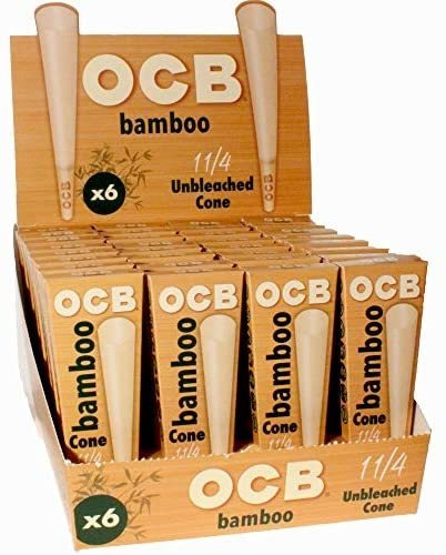 Imagen 1 de 2 de Conos Ocb Bamboo Caja De 6 Conos Blanqueados Con Filtro 